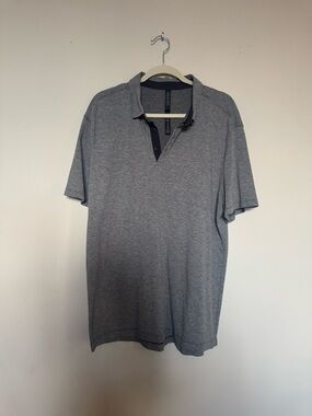 lululemon athletica Men's Heather Gray Polo with Dark Trim